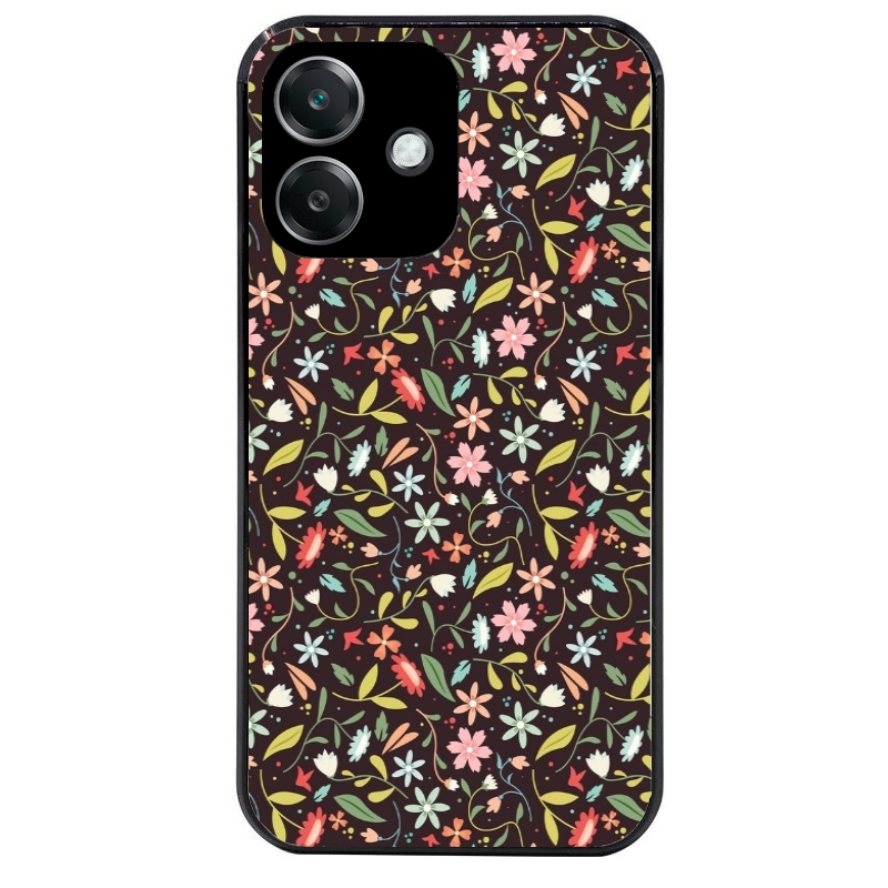 Coque noire taperso pour OPPO A40 avec motif petites feurs multicolores protection antichoc personnalisée