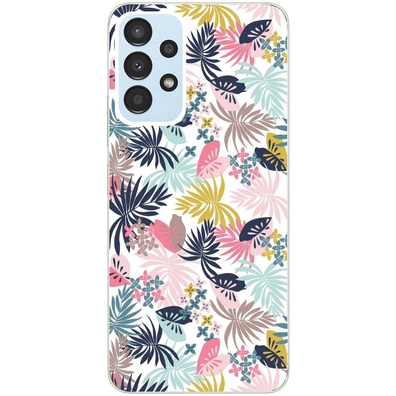 Coque taperso pour Galaxy A13 4G et 5G A23 A53 avec motif jungle et fleur rose protection antichoc personnalisée