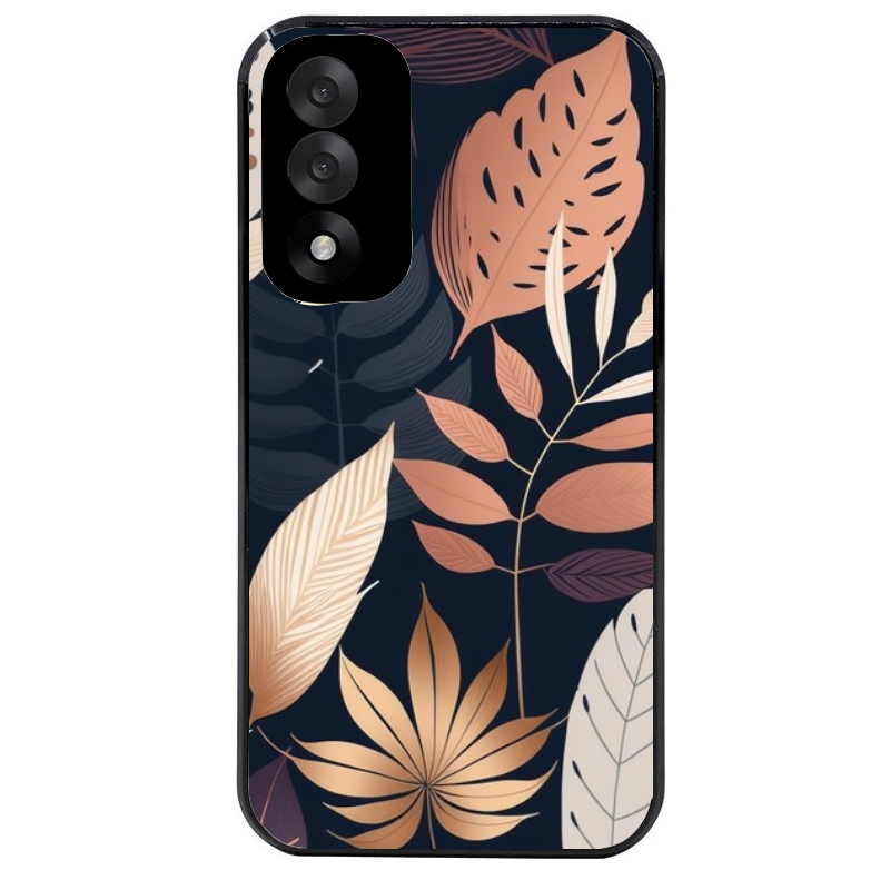 Coque noire taperso pour OnePlus Nord 5 avec motif jungle et feuilles protection antichoc personnalisée