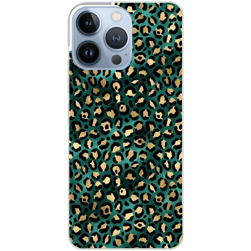 Coque taperso pour Iphone 12 et PRO MINI PRO MAX avec motif leopard vert protection antichoc personnalisée