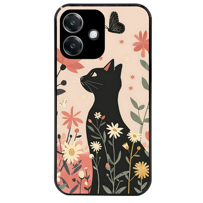 Coque noire taperso pour OPPO A40 avec motif chat papillon 1 protection antichoc personnalisée