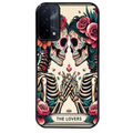 Coque noire taperso pour OPPO A54 et A74 5G avec motif tete de mort lovers protection antichoc personnalisée