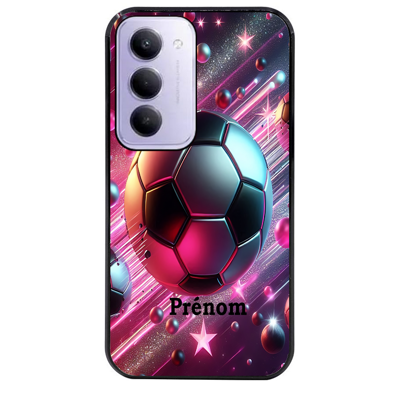 Coque noire taperso pour Redmi 15 4G et 5G avec motif foot etoile personnalisee protection antichoc personnalisée