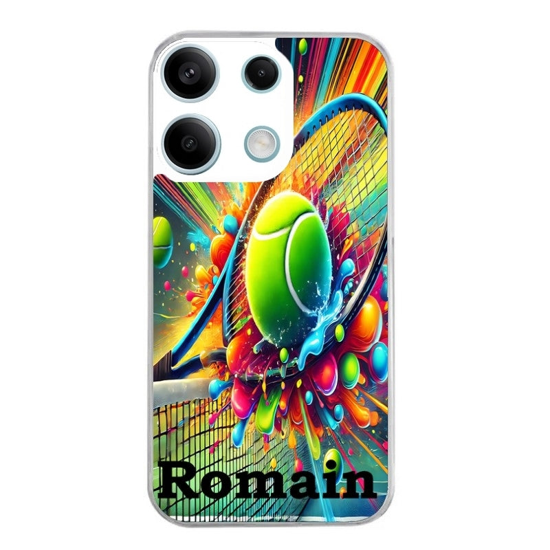 Coque taperso pour POCO X6 5G avec motif tennis color personnalisee protection antichoc personnalisée