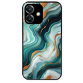 Coque noire taperso pour OPPO A40 avec motif marbre vert protection antichoc personnalisée