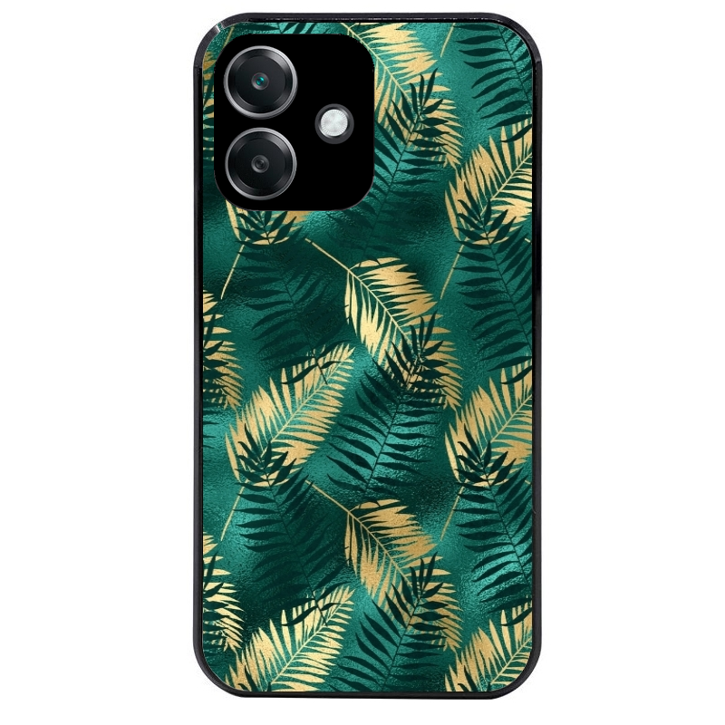 Coque noire taperso pour OPPO A40 avec motif palmier vert protection antichoc personnalisée