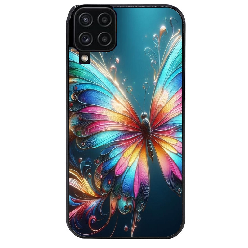 Coque noire taperso pour galaxy A22 A32 A52 A52S 4G 5G  avec motif papillon arc protection antichoc personnalisée