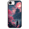 Coque noire taperso pour Iphone 16 16E PLUS MAX PRO avec motif samourai cerisier protection antichoc personnalisée