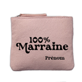 Porte monnaie personnalisé motif marraine 100% rose clair en feutrine en feutrine