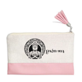Pochette personnalisée motif bouddha mandala en toile et simili cuir personnalisée