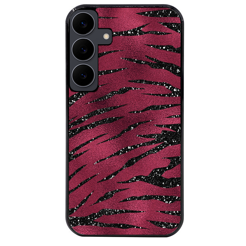 Coque noire taperso pour galaxy A06 A16 A26 A36 A56 avec motif zebre grenat protection antichoc personnalisée