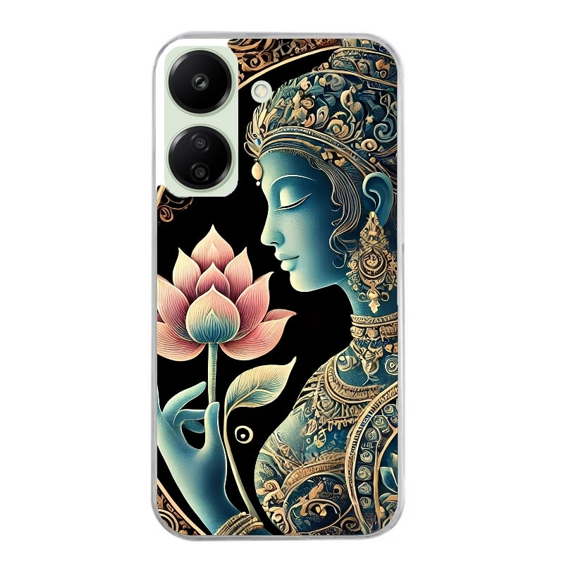 Coque taperso pour POCO C65 4G avec motif bouddha et lotus protection antichoc personnalisée