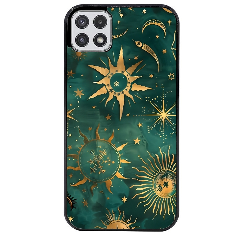 Coque noire taperso pour galaxy A22 A32 A52 A52S 4G 5G  avec motif lune et astro protection antichoc personnalisée