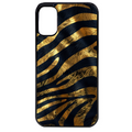 Coque noire taperso pour Moto E13 E14 E15 avec motif zebre gold protection antichoc personnalisée