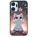 Coque noire taperso pour Honor X7A avec motif chat anime avec votre prenom protection antichoc personnalisée