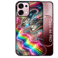 Coque noire taperso pour OPPO A6 PRO 4G et 5G avec motif marbre arc en ciel protection antichoc personnalisée