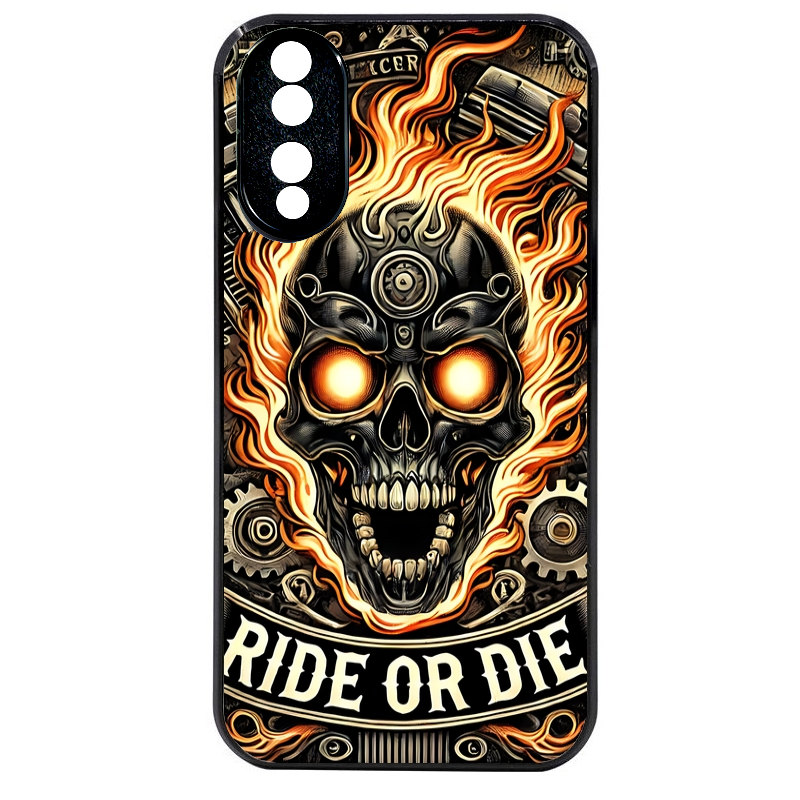 Coque noire taperso pour Honor 70 LITE 90 et LITE avec motif tete de mort flamme protection antichoc personnalisée