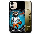 Coque noire taperso pour OPPO A6 A6X 4G et 5G avec motif basket racoon protection antichoc personnalisée