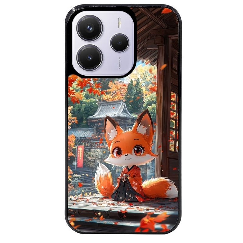 Coque noire taperso pour Redmi Note 14 et PRO PLUS 4G 5G avec motif renard et fox anime protection antichoc personnalisée