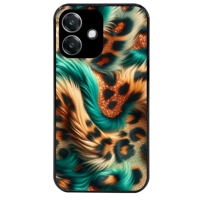 Coque noire taperso pour OPPO A40 avec motif effet fourrure leopard 3 protection antichoc personnalisée