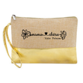 Pochette personnalisée mamie chérie en jute et doré en jute et doré