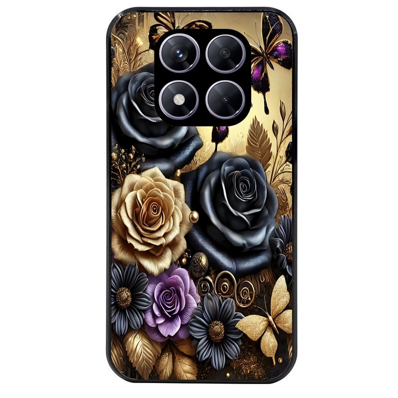 Coque noire taperso pour Redmi Note 14 et PRO PLUS 4G 5G avec motif papillon gothic protection antichoc personnalisée