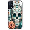 Coque noire taperso pour OPPO A16 et A16S avec motif mort mexicaine turquoise protection antichoc personnalisée