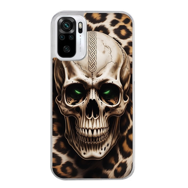 Coque taperso pour Redmi Note 10 4G 5G PRO 10S avec motif tete de mort leopard protection antichoc personnalisée