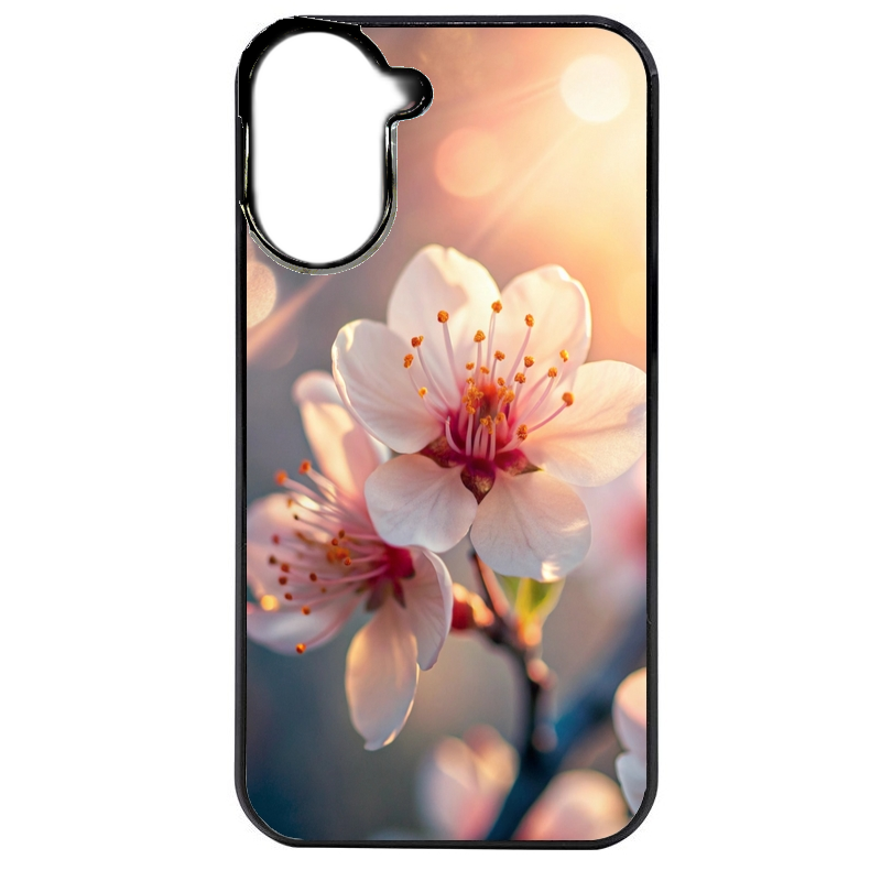 Coque noire taperso pour POCO C71 4G avec motif fleur de cerisier protection antichoc personnalisée