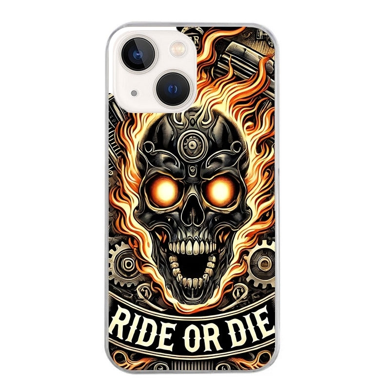 Coque taperso pour Iphone 12 et PRO MINI PRO MAX avec motif tete de mort flamme protection antichoc personnalisée
