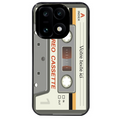Coque noire taperso pour OnePlus 15 avec motif cassette grise personnalisable protection antichoc personnalisée