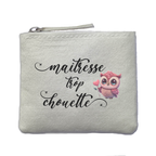 Chaussettes paillettes crème motif maitresse trop chouette