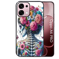 Coque noire taperso pour OPPO A6 PRO 4G et 5G avec motif tete de mort calavera papillon protection antichoc personnalisée