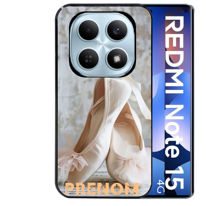 Coque noire taperso pour Redmi Note 15 et PRO PLUS 4G 5G avec motif ballerine danse personnalisee protection antichoc personnalisée