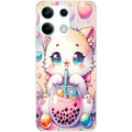 Coque taperso pour POCO X6 5G avec motif chat bubble style manga protection antichoc personnalisée