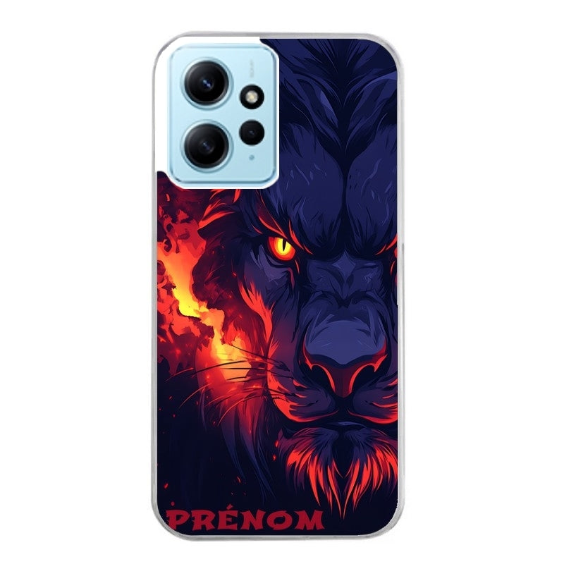 Coque taperso pour Redmi Note 12 4G 5G PRO 4G avec motif lion anime protection antichoc personnalisée