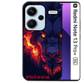 Coque noire taperso pour Redmi Note 13 PRO PLUS 5G avec motif lion anime protection antichoc personnalisée