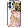 Coque noire taperso pour Honor X7A avec motif marbre fleur leopard protection antichoc personnalisée