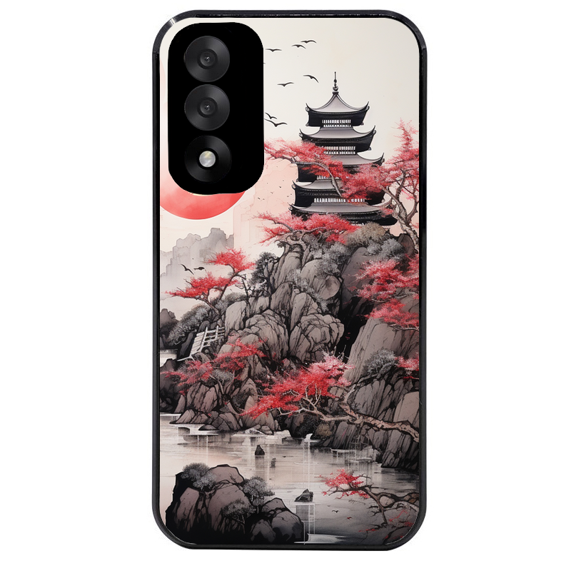 Coque noire taperso pour OnePlus Nord 5 avec motif japan et temple protection antichoc personnalisée
