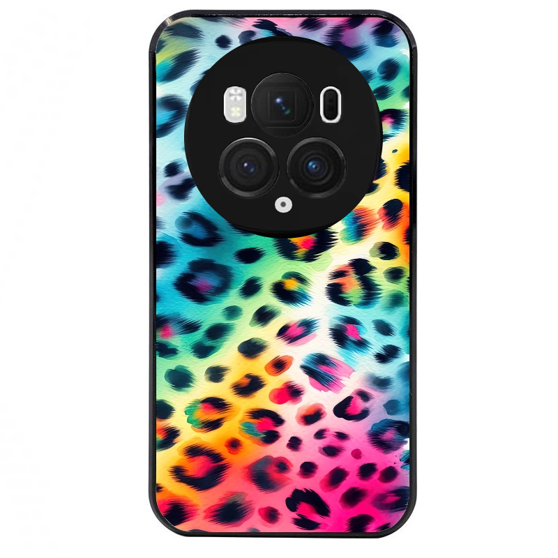 Coque noire taperso pour Magic 5 6 LITE et PRO avec motif leopard arc protection antichoc personnalisée