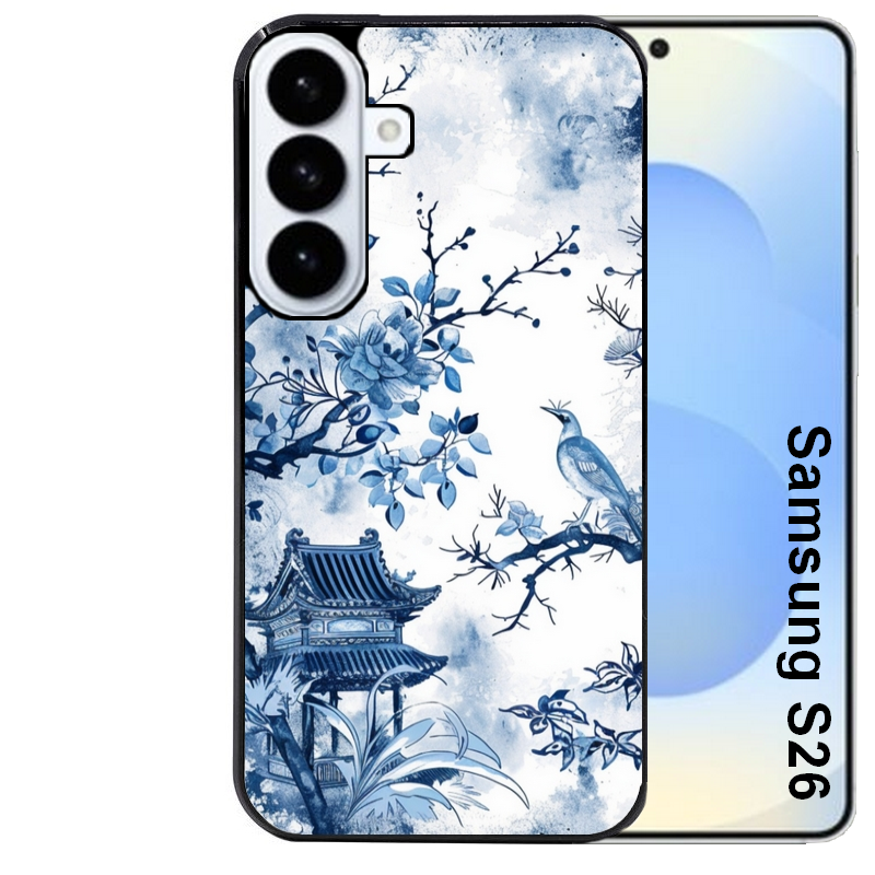 Coque noire taperso pour galaxy S26 et PLUS ULTRA FE avec motif japan art protection antichoc personnalisée