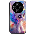Coque noire taperso pour POCO C75 avec motif licorne style anime protection antichoc personnalisée
