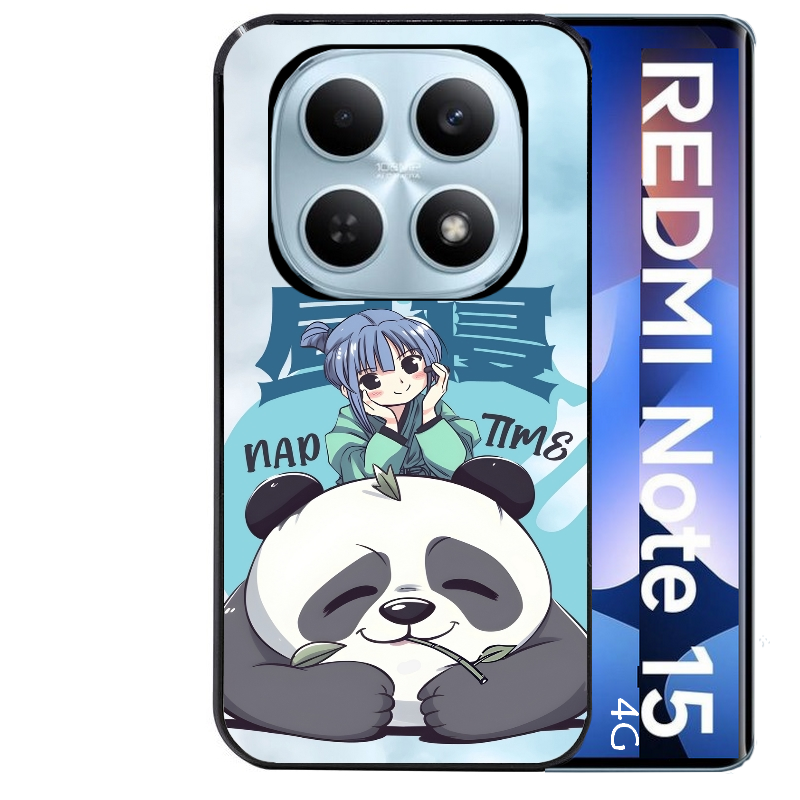 Coque noire taperso pour Redmi Note 15 et PRO PLUS 4G 5G avec motif panda anime protection antichoc personnalisée