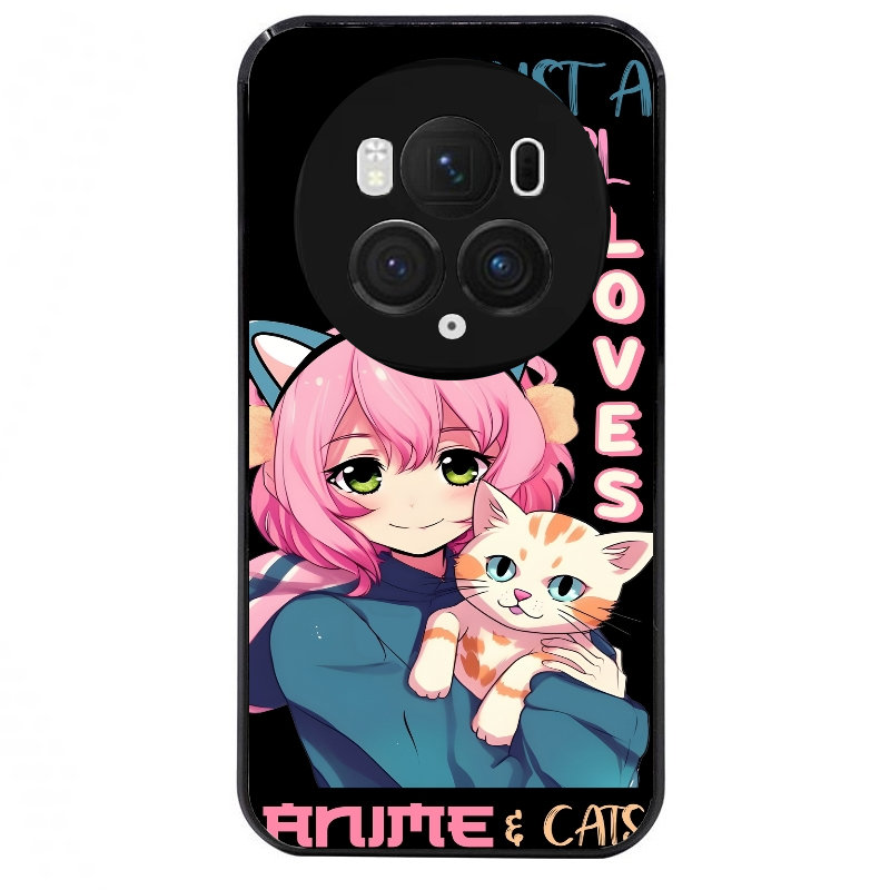 Coque noire taperso pour Magic 5 6 LITE et PRO avec motif anime et chat protection antichoc personnalisée