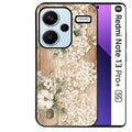 Coque noire taperso pour Redmi Note 13 PRO PLUS 5G avec motif bois et dentelle 1 protection antichoc personnalisée