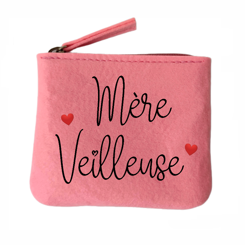 Porte monnaie maman merveilleuse coeur en feutrine en feutrine