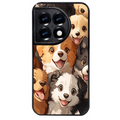 Coque noire taperso pour OnePlus 11 et 12 avec motif chien smile protection antichoc personnalisée