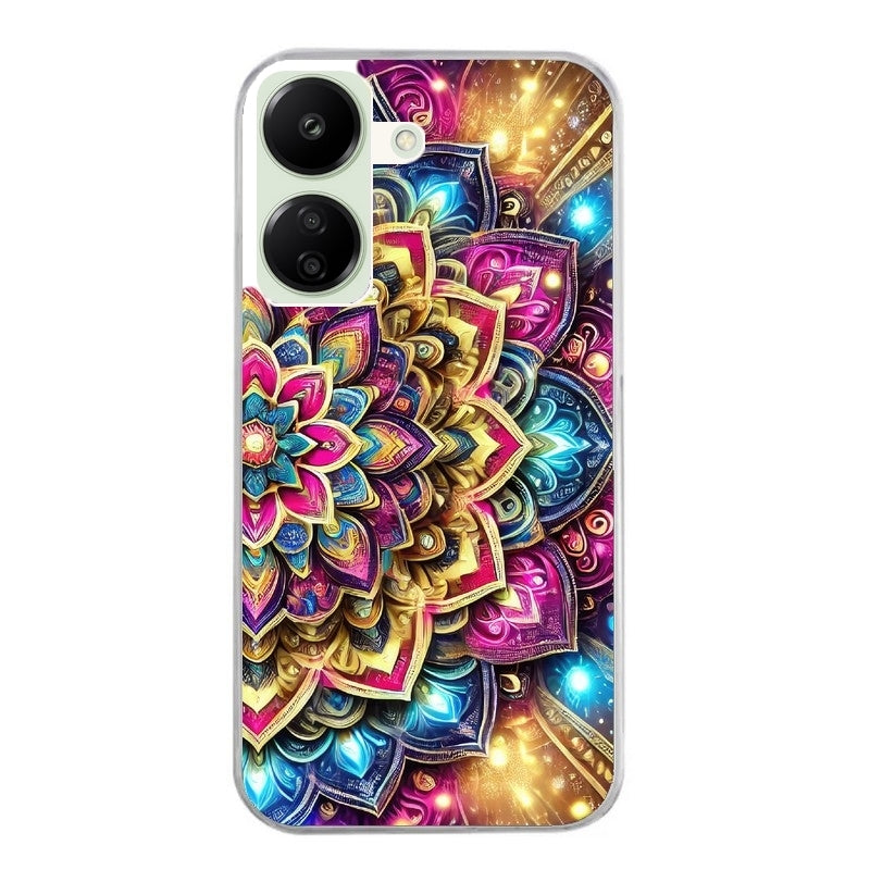 Coque taperso pour POCO C65 4G avec motif mandala 2 protection antichoc personnalisée