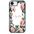 Coque noire taperso pour Iphone 16 16E PLUS MAX PRO avec motif cadre fleur pastel personnalisee protection antichoc personnalisée