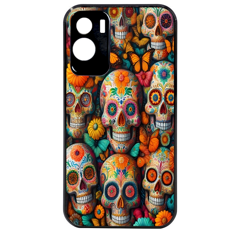 Coque noire taperso pour Honor 70 LITE 90 et LITE avec motif mort mexicaine papillon protection antichoc personnalisée